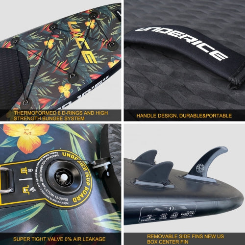 WINGOMART 10.7FT Inflatable Stand up Paddle Board W/ Premium SUP Accessories & Carry Bag |upgraded paddle boards with 3 Fish Fin for Paddling |1-2Person Up to 380lb SUP Board