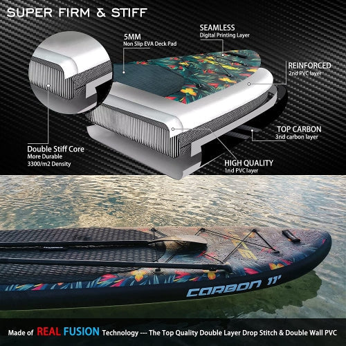 WINGOMART 10.7FT Inflatable Stand up Paddle Board W/ Premium SUP Accessories & Carry Bag |upgraded paddle boards with 3 Fish Fin for Paddling |1-2Person Up to 380lb SUP Board