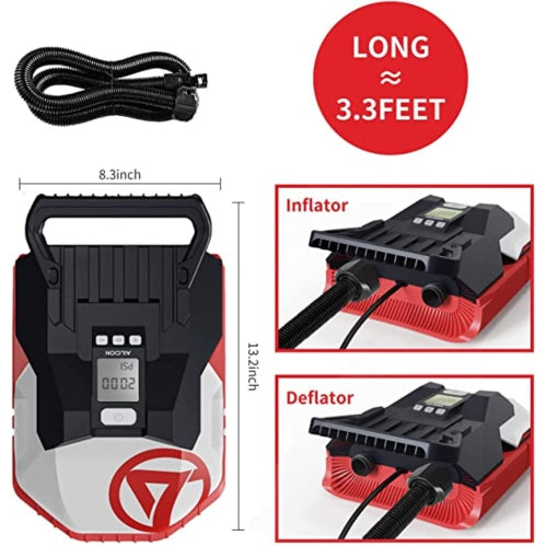 Electric Paddle Board Pump UP TO 20PSI Electric Air Pump for Inflation and Deflation W/ Auto-Off Feature, 12V DC Car W/ 5 Nozzles for Paddle Board, Mattress, Boat & Pool