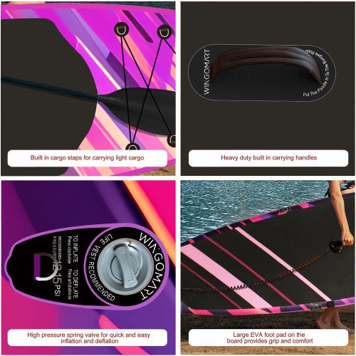 FUSION NEON 13FT x 37" Mega Wide Inflatable Stand Up Paddle Board, Ultra Stable Wide SUP Up to 3 people/480LB Fully equipped w/ Premium SUP Accessories