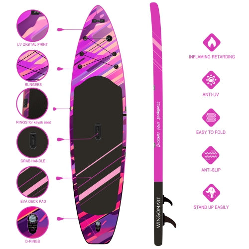 FUSION NEON 11FT x 33" Super Wide Inflatable Stand Up Paddle Board, Ultra Stable Wide SUP Up to 2 people/375LB Fully equipped w/ Premium SUP Accessories