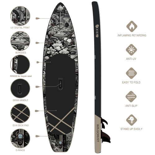 INKED ODYSSEY 11FT x 33" Super Wide Inflatable Stand Up Paddle Board, Ultra Stable Wide SUP Up to 2 people/375LB Fully equipped w/ Premium SUP Accessories