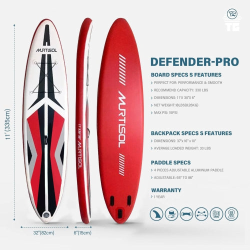 11FT Inflatable Stand up Paddle Board Ultra-Thick Durable PVC w/Premium SUP Accessories & Carry Bag |upgraded paddle boards w/ 3 Fish Fin for Paddling |Up to 350LB