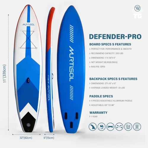 11FT Inflatable Stand up Paddle Board Ultra-Thick Durable PVC w/Premium SUP Accessories & Carry Bag |upgraded paddle boards w/ 3 Fish Fin for Paddling |Up to 350LB