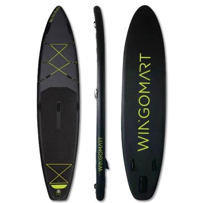 ELITE BLACK XXL 12FT Inflatable Stand up Paddle Board 12'x30"x6"Premium Accessories &Carry Bag| paddle boards w/ 3Fish Fin for Paddling |1-2Person Up to 400lb, 365cm SUP Board
