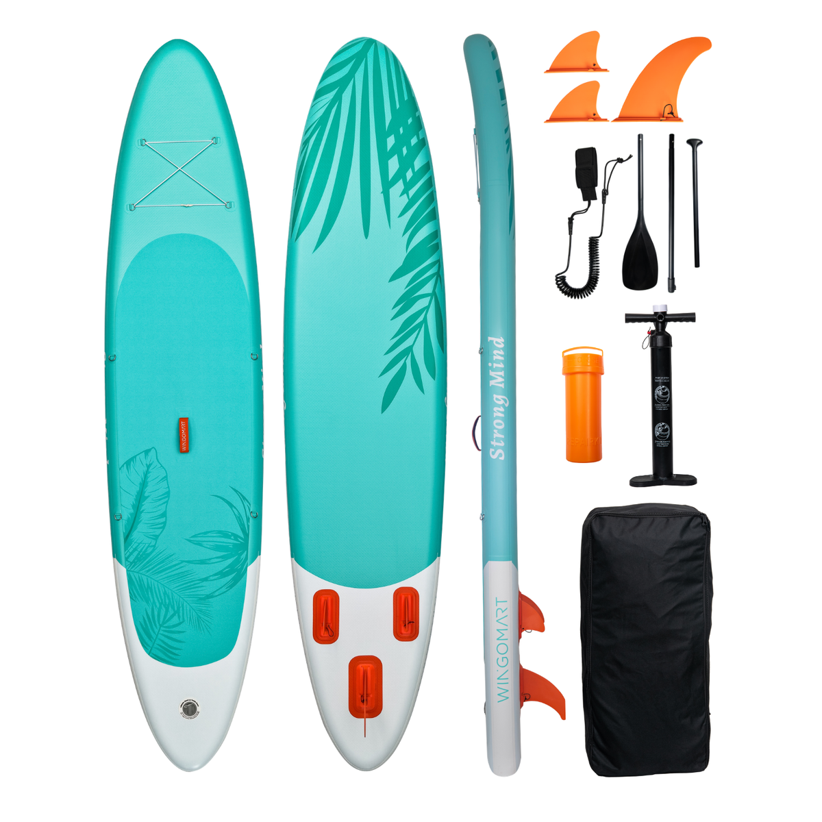 WINGOMART 11′ Tandem Inflatable Paddle Board — Aqua