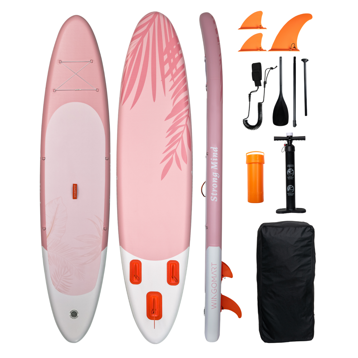WINGOMART 11′ Tandem Inflatable Paddle Board — Desert Rose