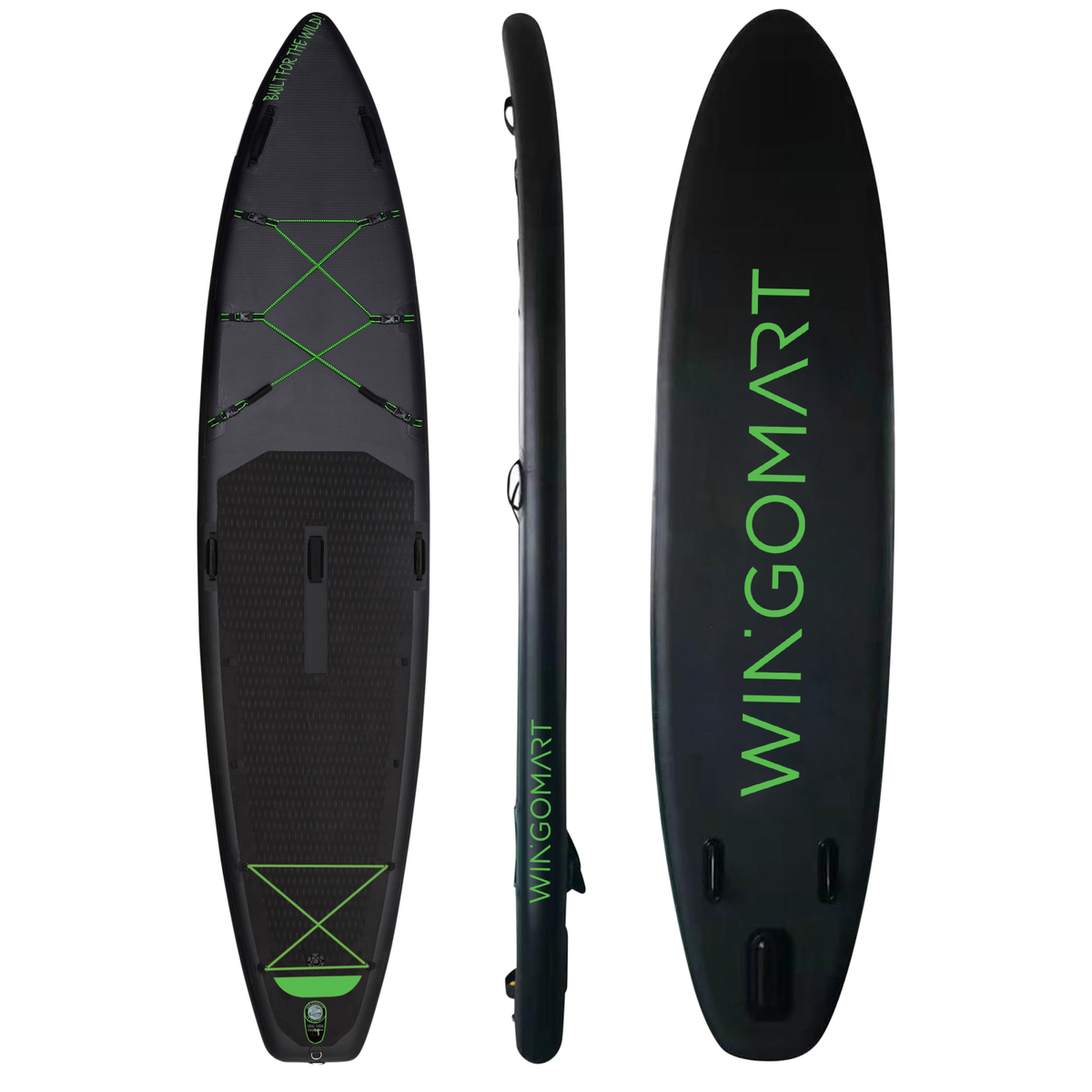 WINGOMART Elite 12′ XXL Inflatable Paddle Board — Green Neon
