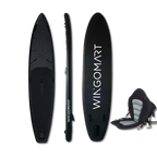 ELITE BLACK XXL 12FT Inflatable Stand up Paddle Board 12'x30"x6"Premium Accessories &Carry Bag| paddle boards w/ 3Fish Fin |1-2Person Up to 400lb, 365cm SUP Board W/ kayak seat