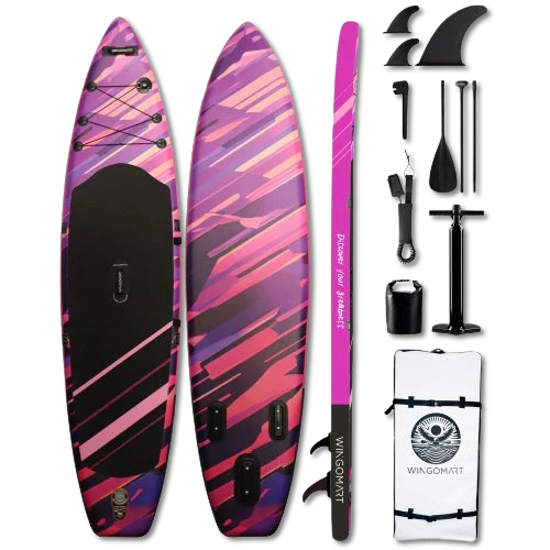 FUSION NEON 11FT x 33" Super Wide Inflatable Stand Up Paddle Board, Ultra Stable Wide SUP Up to 2 people/375LB Fully equipped w/ Premium SUP Accessories