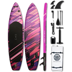 FUSION NEON 13FT x 37" Mega Wide Inflatable Stand Up Paddle Board, Ultra Stable Wide SUP Up to 3 people/480LB Fully equipped w/ Premium SUP Accessories