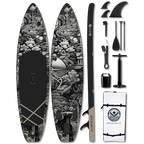 INKED ODYSSEY 11FT x 33" Super Wide Inflatable Stand Up Paddle Board, Ultra Stable Wide SUP Up to 2 people/375LB Fully equipped w/ Premium SUP Accessories