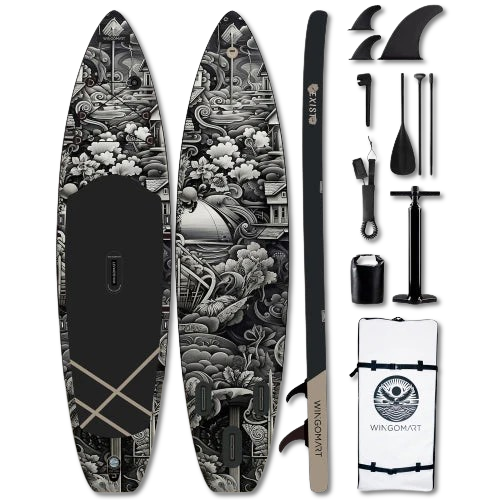 INKED ODYSSEY 11FT x 33" Super Wide Inflatable Stand Up Paddle Board, Ultra Stable Wide SUP Up to 2 people/375LB Fully equipped w/ Premium SUP Accessories on the water