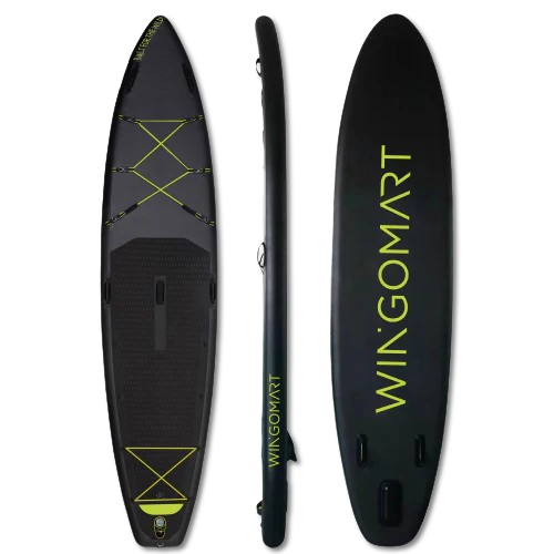 Planche de paddle gonflable Elite Black XXL 3,6 m (12 pi x 30 po x 6 po) avec accessoires haut de gamme et sac de transport | Planches de paddle avec aileron 3Fish pour pagayer | Planche de SUP 365 cm pour 1 à 2 personnes jusqu'à 181 kg on the water