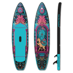 WINGOMART 11FT x 33" Super Wide Inflatable Stand Up Paddle Board, Ultra Stable Wide SUP Up to 2 people/375LB Fully equipped w/ Premium SUP Accessories -MAJESTY EDITION