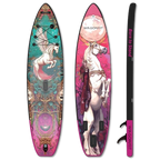 WINGOMART 11FT x 33" Super Wide Inflatable Stand Up Paddle Board, Ultra Stable Wide SUP Up to 2 people/375LB Fully equipped w/ Premium SUP Accessories -MAJESTY EDITION
