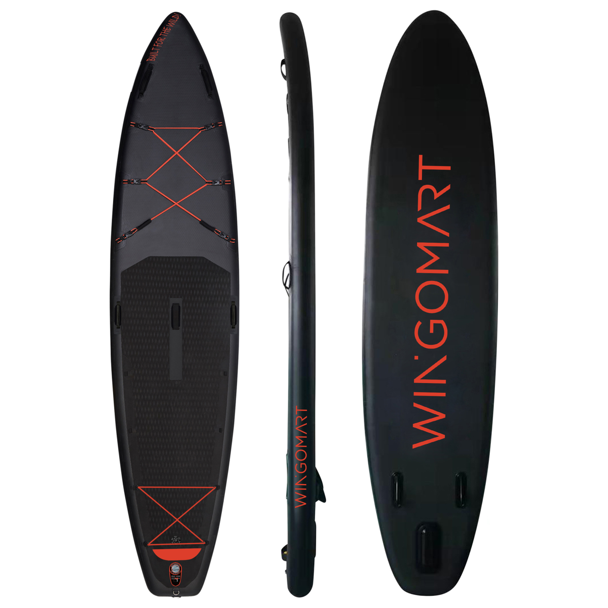 WINGOMART Elite 12′ XXL Inflatable Paddle Board — Orange Neon