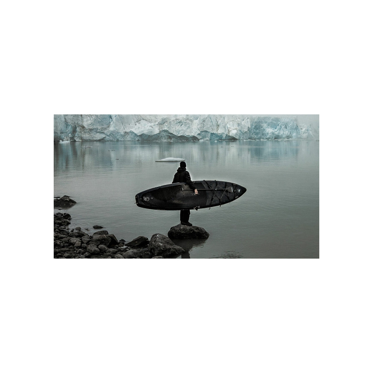 WINGOMART Elite 12′ XXL Inflatable Paddle Board — carried to a glacier lake