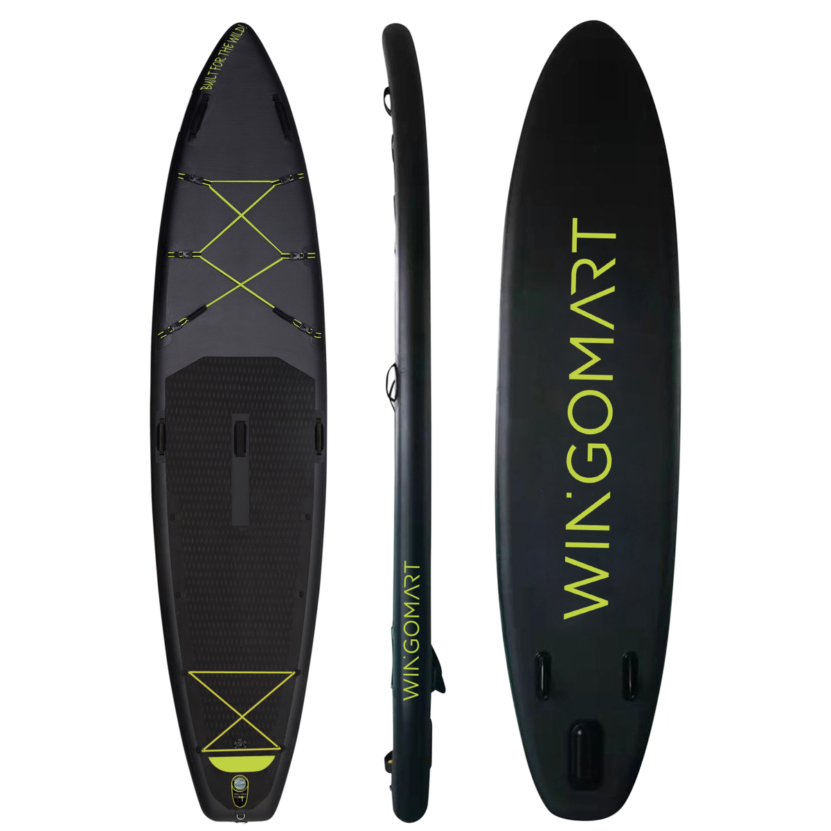 WINGOMART Elite 12′ XXL Inflatable Paddle Board — Yellow Neon